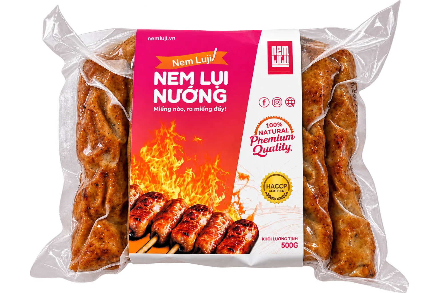 Gói nem lụi nướng Nem Luji 500g
